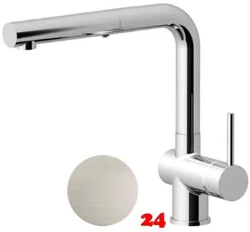 AQUA CUCINA� K�chenarmatur LAGO-S 45005-ESO Einhebelmischer Steelfinish PVD mit Schlauchbrause umstellbar