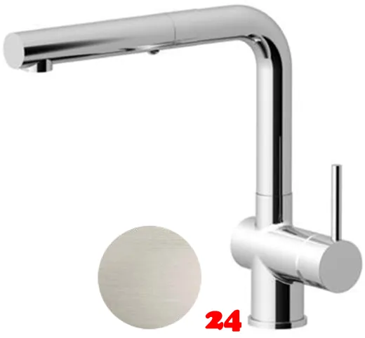 AQUA CUCINA� K�chenarmatur LAGO-S 45005-ESO Einhebelmischer Steelfinish PVD mit Schlauchbrause umstellbar