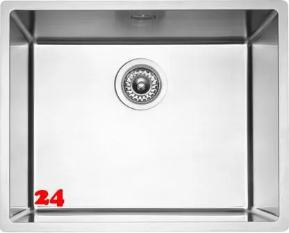 REGINOX K�chensp�le/Edelstahlsp�le Vero 50x40 (L) OKG Einbausp�le Edelstahl 3 in 1 (Einbau, Unterbau, Fl�chenb�ndig) Siebkorb als Stopfenventil