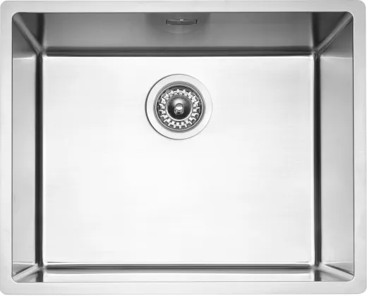 REGINOX K�chensp�le/Edelstahlsp�le Vero 50x40 (L) OKG Einbausp�le Edelstahl 3 in 1 (Einbau, Unterbau, Fl�chenb�ndig) Siebkorb als Stopfenventil