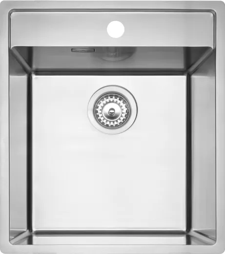 REGINOX K�chensp�le/Edelstahlsp�le Vero 40x40 (L) OKG Hahnlochbank Einbausp�le Edelstahl Siebkorb als Stopfenventil