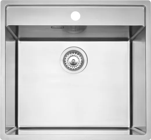 REGINOX K�chensp�le/Edelstahlsp�le Vero 50x40 (L) OKG Hahnlochbank Einbausp�le Edelstahl Siebkorb als Stopfenventil