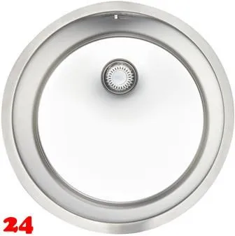 REGINOX K�chensp�le New York Round (L) OKG Einbausp�le Edelstahl Rundbecken 3 in 1 mit Flachrand Siebkorb als Stopfenventil