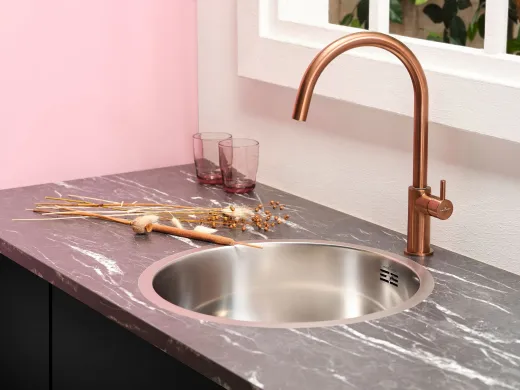 REGINOX K�chensp�le New York Round (L) OKG Einbausp�le Edelstahl Rundbecken 3 in 1 mit Flachrand Siebkorb als Stopfenventil