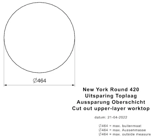 REGINOX K�chensp�le New York Round (L) OKG Einbausp�le Edelstahl Rundbecken 3 in 1 mit Flachrand Siebkorb als Stopfenventil