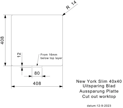 REGINOX K�chensp�le New York SLIM 40x40 (L) OKG Comfort Einbausp�le Edelstahl mit Flachrand Siebkorb als Stopfen- oder Druckknopfventil