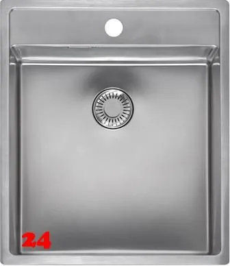 REGINOX Küchenspüle New York 40x40 (L) Comfort Hahnlochbank Einbauspüle Edelstahl Flachrand flächenbündig Siebkorb als Stopfenventil REGINOX Küchenspüle New York 40x40 (L) Comfort Hahnlochbank Einbauspüle Edelstahl Flachrand flächenbündig Siebkorb als Stopfenventil