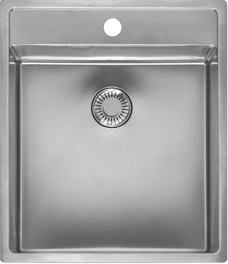 REGINOX K�chensp�le New York 40x40 (L) Comfort Hahnlochbank Einbausp�le Edelstahl Flachrand fl�chenb�ndig Siebkorb als Stopfenventil