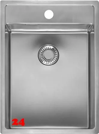 REGINOX K�chensp�le New York 34x40 (L) Comfort Hahnlochbank Einbausp�le Edelstahl Flachrand fl�chenb�ndig Siebkorb als Stopfenventil