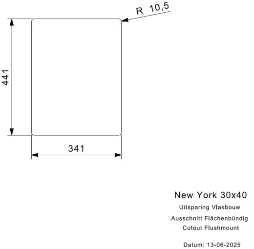 REGINOX K�chensp�le New York 30x40 (L) Comfort Einbausp�le Edelstahl 3 in 1 mit Flachrand Siebkorb als Stopfenventil