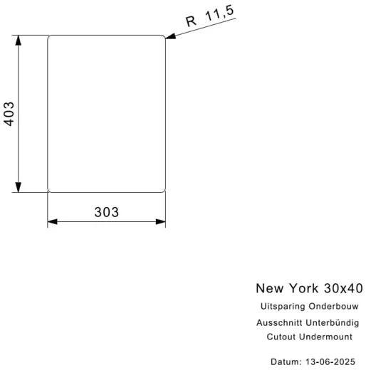 REGINOX K�chensp�le New York 30x40 (L) Comfort Einbausp�le Edelstahl 3 in 1 mit Flachrand Siebkorb als Stopfenventil