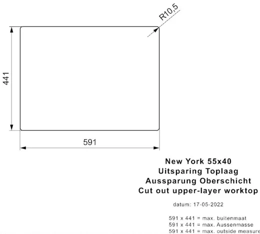 REGINOX K�chensp�le New York 55x40 (L) Comfort Einbausp�le Edelstahl 3 in 1 mit Flachrand Siebkorb als Stopfenventil