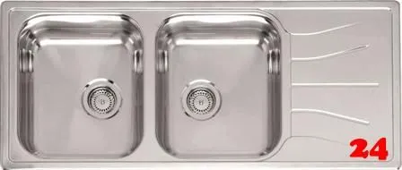 REGINOX Clean & Care Diplomat 30 (R) KG-CC Einbausp�le Edelstahl Doppelsp�le mit Einbaurand ohne �berlauf medizinischer Bereich