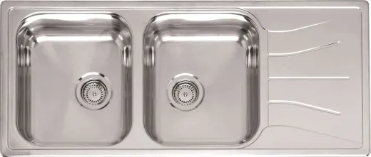 REGINOX Clean & Care Diplomat 30 (R) KG-CC Einbausp�le Edelstahl Doppelsp�le mit Einbaurand ohne �berlauf medizinischer Bereich