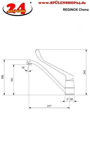 REGINOX K�chenarmatur Chena MED Chrom (R35238) Einhebelmischer Med. Bereich Unterarmbedienung 360� schwenkbarer Auslauf