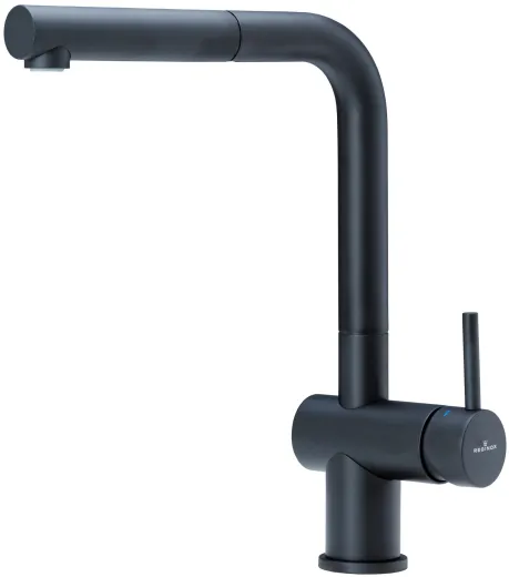 REGINOX K�chenarmatur Cedar Schwarz matt (R31643) Einhebelmischer mit Zugauslauf 360� schwenkbarer Auslauf