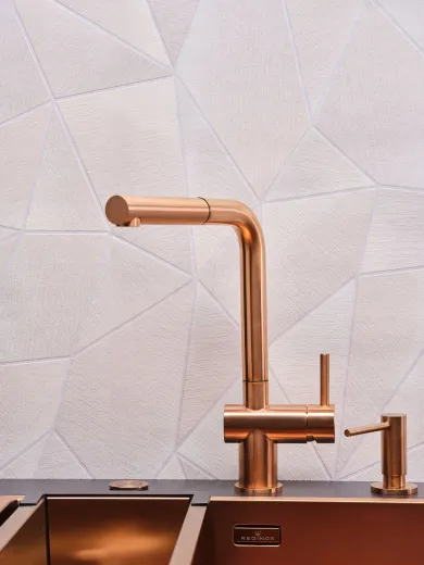 REGINOX K�chenarmatur Cedar II Copper PVD (R38789) Einhebelmischer mit Zugauslauf 360� schwenkbarer Auslauf