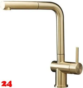 REGINOX K�chenarmatur Cedar II Gold PVD (R38796) Einhebelmischer mit Zugauslauf 360� schwenkbarer Auslauf