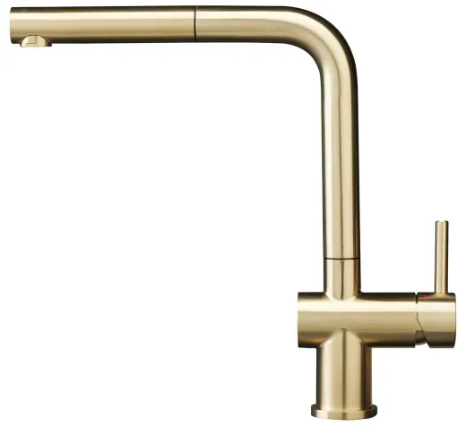 REGINOX K�chenarmatur Cedar II Gold PVD (R38796) Einhebelmischer mit Zugauslauf 360� schwenkbarer Auslauf