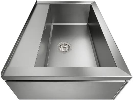 KUNe Arbeits-/ Mehrzweckbecken Novum 60 PWB22-60 K320 wandh�ngend gekantetes und geschwei�tes Ausgussbecken Verblendung Edelstahl geschliffen