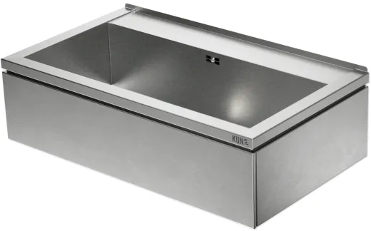 KUNe Arbeits-/ Mehrzweckbecken Novum 80 PWB22-80 K320 wandh�ngend gekantetes und geschwei�tes Ausgussbecken Verblendung Edelstahl geschliffen