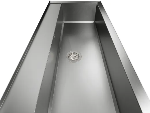 KUNe Arbeits-/ Mehrzweckbecken Novum 100 PWB22-100 K320 wandh�ngend gekantetes und geschwei�tes Ausgussbecken Verblendung Edelstahl geschliffen