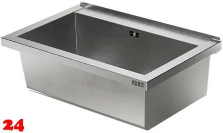 KUNe Arbeits-/ Mehrzweckbecken Alevum 65 KWB25-65 wandh�ngend gekantetes und geschwei�tes Ausgussbecken (Beckentiefe 250mm)