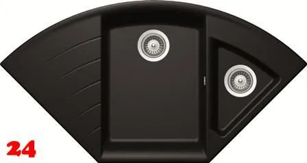 ❎ SCHOCK Kchensple Lotus C 150 Cristadur Nano-Granitsple / Ecksple mit Drehexcenter