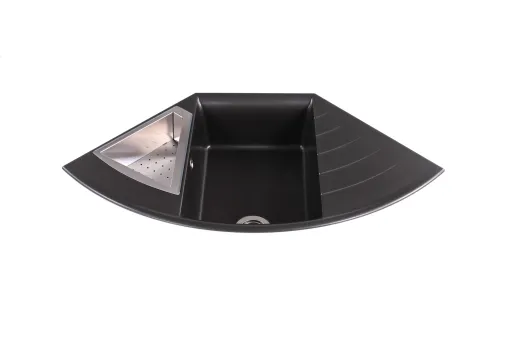 ❎ SCHOCK Kchensple Lotus C 150 Cristadur Nano-Granitsple / Ecksple mit Drehexcenter