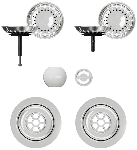 ❎ SCHOCK K�chensp�le Lotus C 150 Cristadur� Nano-Granitsp�le / Ecksp�le mit Drehexcenter