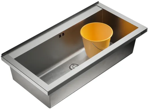 KUNe Arbeits-/ Mehrzweckbecken Alevum 85 KWB25-85 wandh�ngend gekantetes und geschwei�tes Ausgussbecken (Beckentiefe 250mm)