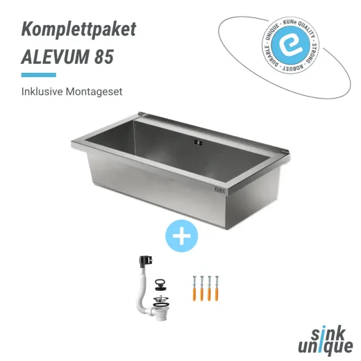 KUNe Arbeits-/ Mehrzweckbecken Alevum 85 KWB25-85 wandh�ngend gekantetes und geschwei�tes Ausgussbecken (Beckentiefe 250mm)