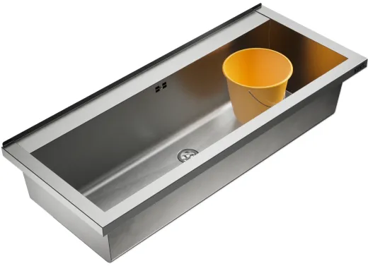 KUNe Arbeits-/ Mehrzweckbecken Alevum 105 KWB25-105 wandh�ngend gekantetes und geschwei�tes Ausgussbecken (Beckentiefe 250mm)