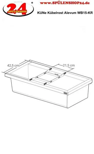 KUNe K�belrost Edelstahl WB15-KR passend Ausgussbecken Alevum