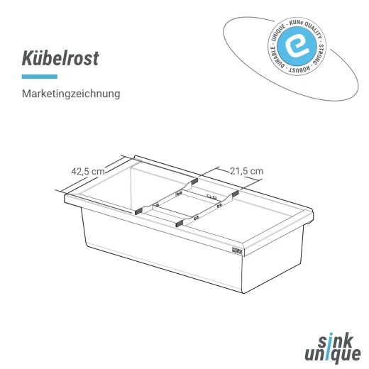 KUNe K�belrost Edelstahl WB15-KR passend Ausgussbecken Alevum