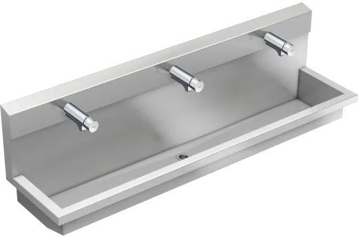 KWC PROFESSIONAL Planox Waschplatzeinheit mit Selbstschluss-Eingriffmischern PL18USM f�r Wandmontage Breite 1800mm (3600013141)