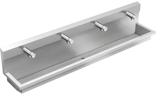 KWC PROFESSIONAL Planox Waschplatzeinheit mit Selbstschluss-Eingriffmischern PL24USM f�r Wandmontage Breite 2400mm (3600013142)