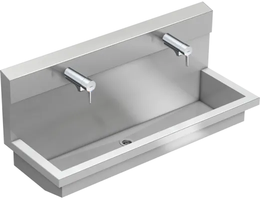 KWC PROFESSIONAL Planox Waschplatzeinheit mit F5L Therm Thermostat Einhebel Waschbatterie PL12ULT f�r Wandmontage Breite 1200mm (3600013130)