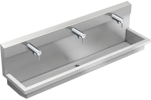 KWC PROFESSIONAL Planox Waschplatzeinheit mit F5L Therm Thermostat Einhebel Waschbatterie PL18ULT f�r Wandmontage Breite 1800mm (3600013131)