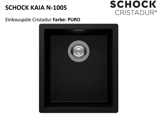SCHOCK K�chensp�le Kaia N-100S Cristadur� Nano-Granitsp�le / Einbausp�le mit Drehexcenter