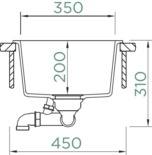 SCHOCK K�chensp�le Kaia N-100S Cristadur� Nano-Granitsp�le / Einbausp�le mit Drehexcenter