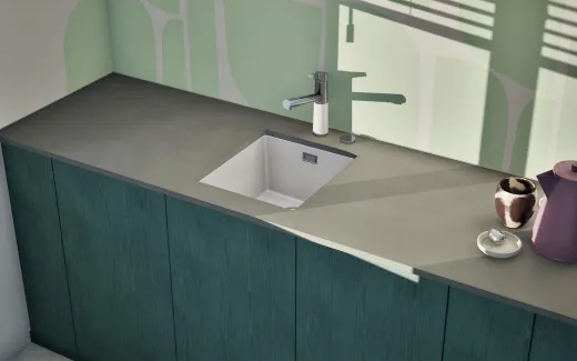 SCHOCK K�chensp�le Kaia N-100S-U Cristadur� Nano-Granitsp�le / Unterbausp�le mit Drehexcenter