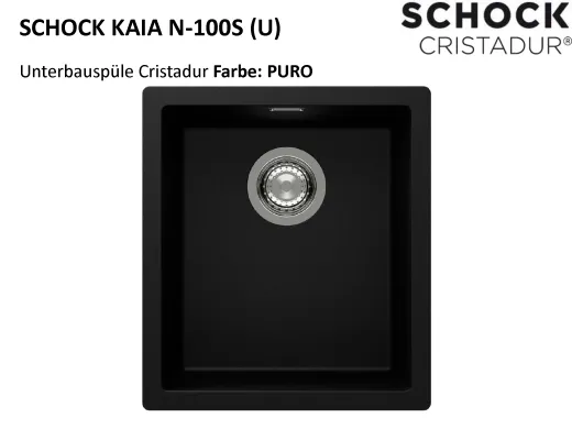 SCHOCK K�chensp�le Kaia N-100S-U Cristadur� Nano-Granitsp�le / Unterbausp�le mit Drehexcenter