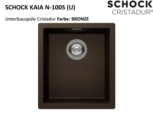 SCHOCK K�chensp�le Kaia N-100S-U Cristadur� Nano-Granitsp�le / Unterbausp�le mit Drehexcenter