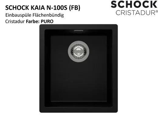 SCHOCK K�chensp�le Kaia N-100S-FB Cristadur� Nano-Granitsp�le fl�chenb�ndig mit Drehexcenter