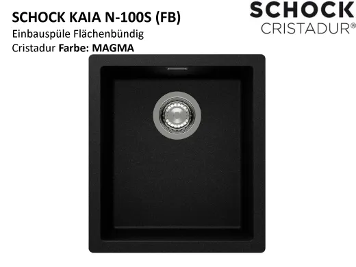 SCHOCK K�chensp�le Kaia N-100S-FB Cristadur� Nano-Granitsp�le fl�chenb�ndig mit Drehexcenter