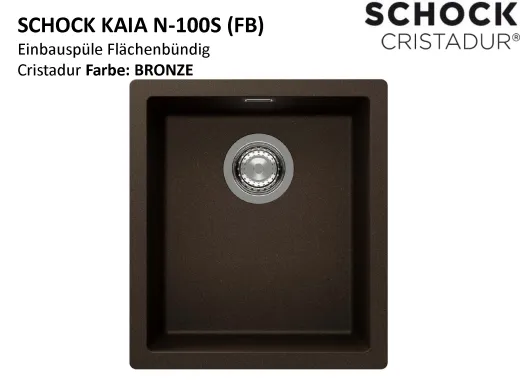 SCHOCK K�chensp�le Kaia N-100S-FB Cristadur� Nano-Granitsp�le fl�chenb�ndig mit Drehexcenter