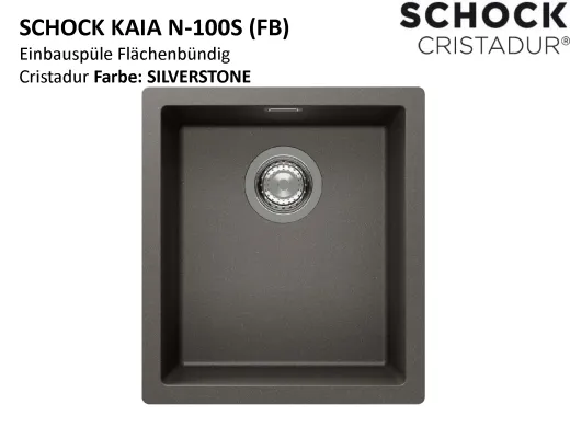 SCHOCK K�chensp�le Kaia N-100S-FB Cristadur� Nano-Granitsp�le fl�chenb�ndig mit Drehexcenter