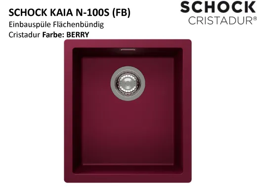 SCHOCK K�chensp�le Kaia N-100S-FB Cristadur� Nano-Granitsp�le fl�chenb�ndig mit Drehexcenter