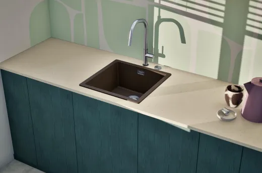 SCHOCK K�chensp�le Kaia N-100 Cristadur� Nano-Granitsp�le / Einbausp�le mit Drehexcenter